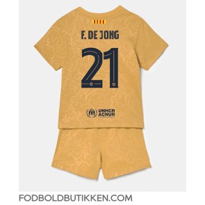 Barcelona Frenkie de Jong #21 Udebanetrøje Børn 2022-23 Kortærmet (+ Korte bukser)
